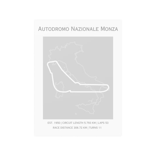 Monza Track Poster - Grayscale