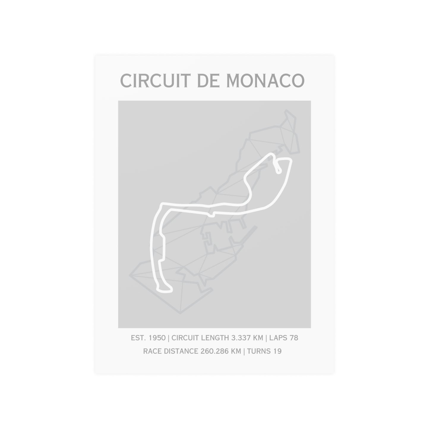 Circuit de Monaco Poster - Grayscale