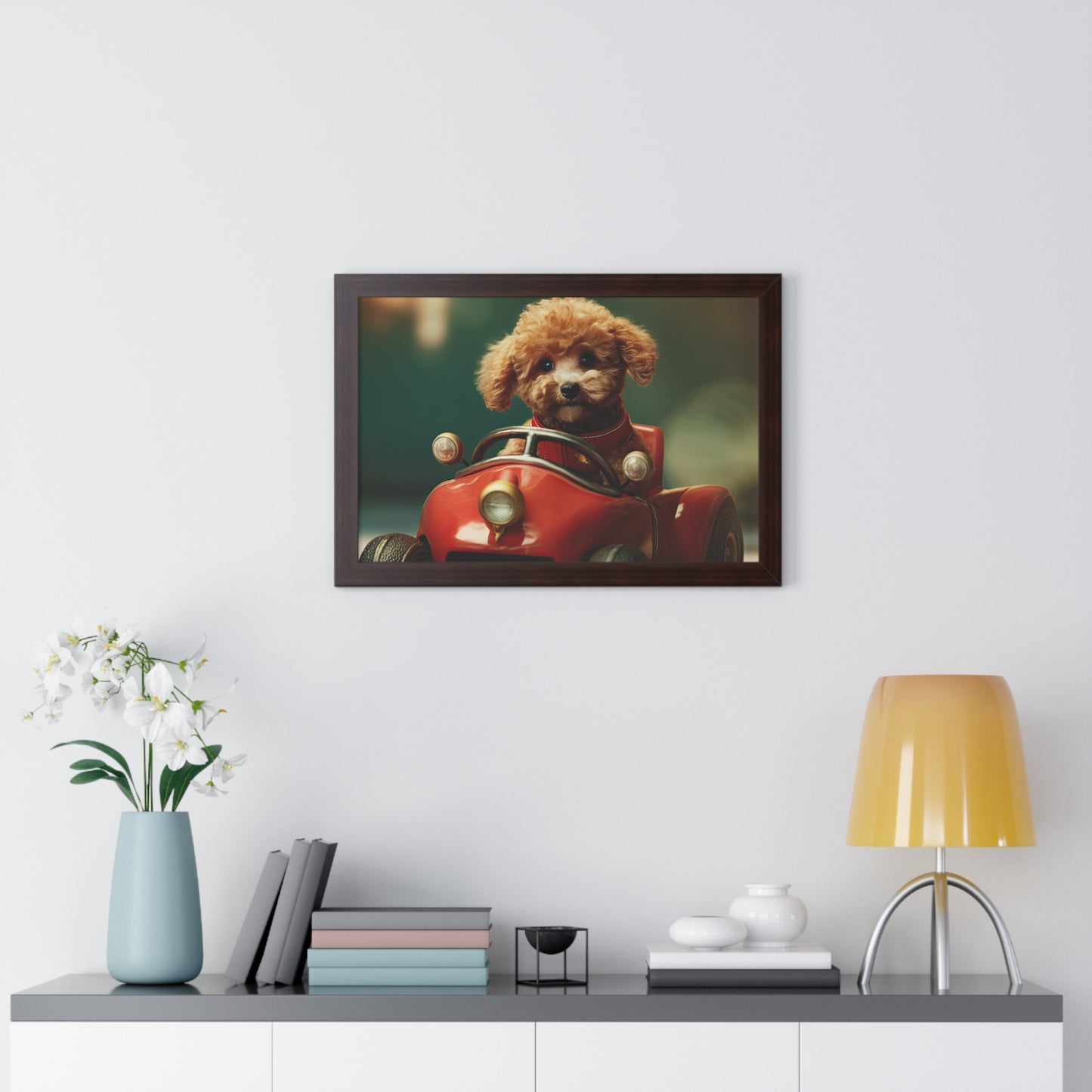 Formula Poodle Racer - Framed Poster