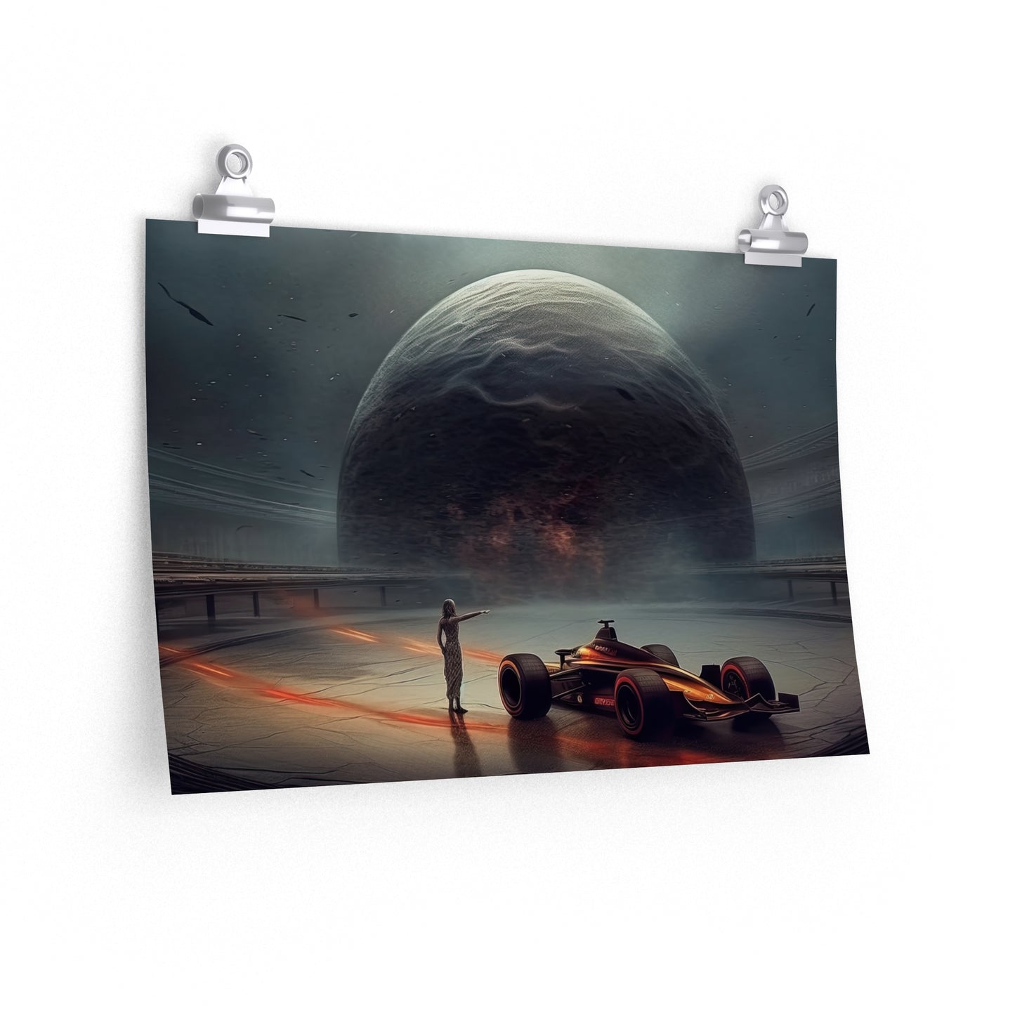 sci fi race cars wall art