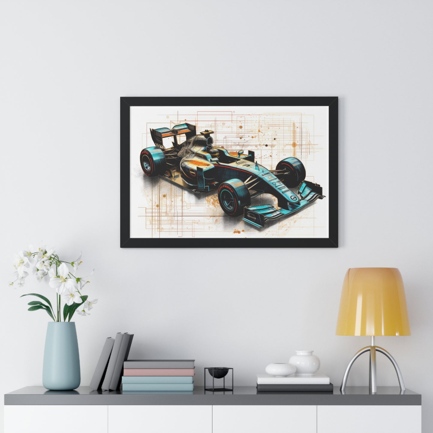 We Went Car Racing - Framed Poster