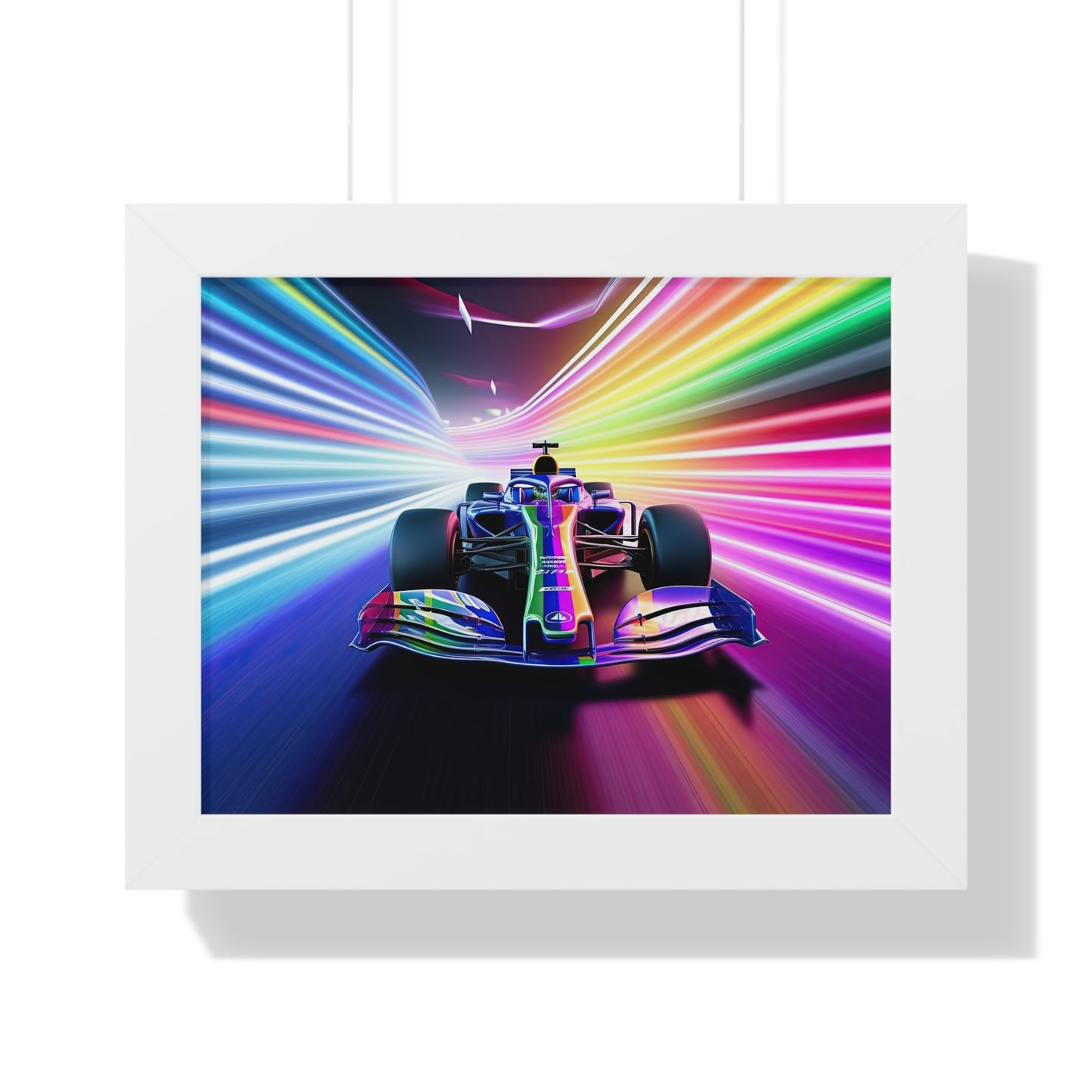 Racing in Neon Art - Framed Poster