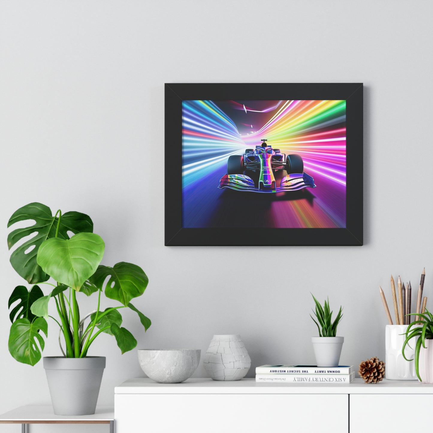 Racing in Neon Art - Framed Poster