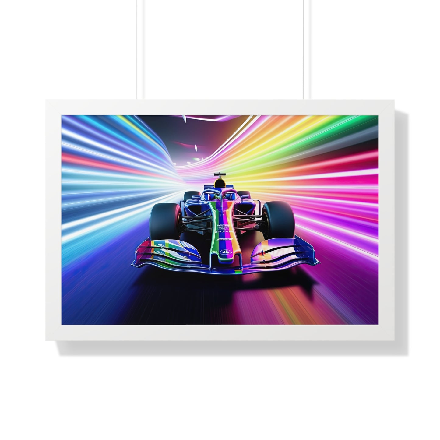 Racing in Neon Art - Framed Poster