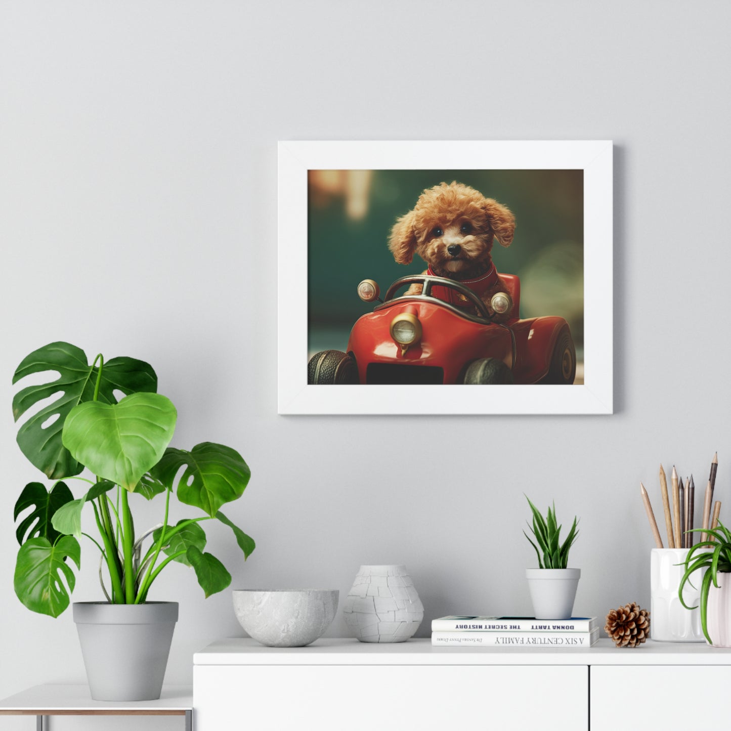 Formula Poodle Racer - Framed Poster