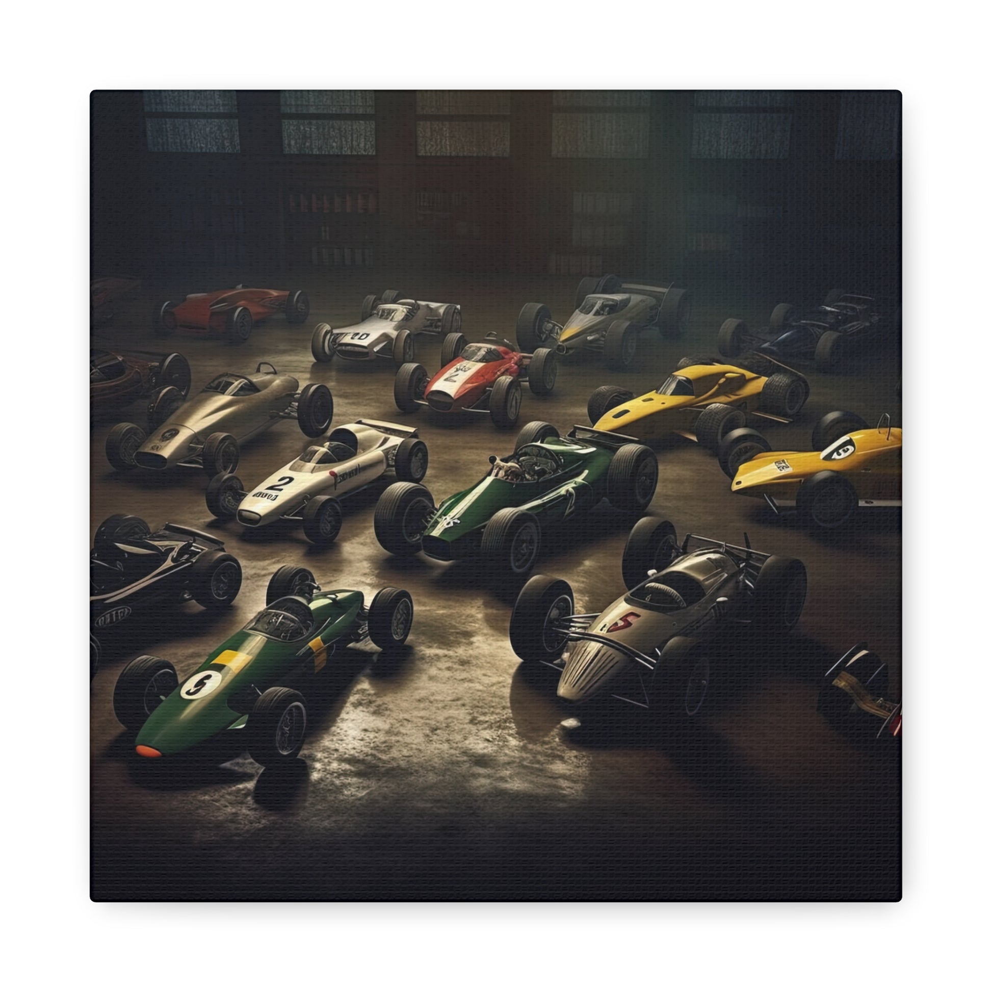 old formula one cars, racing wall art