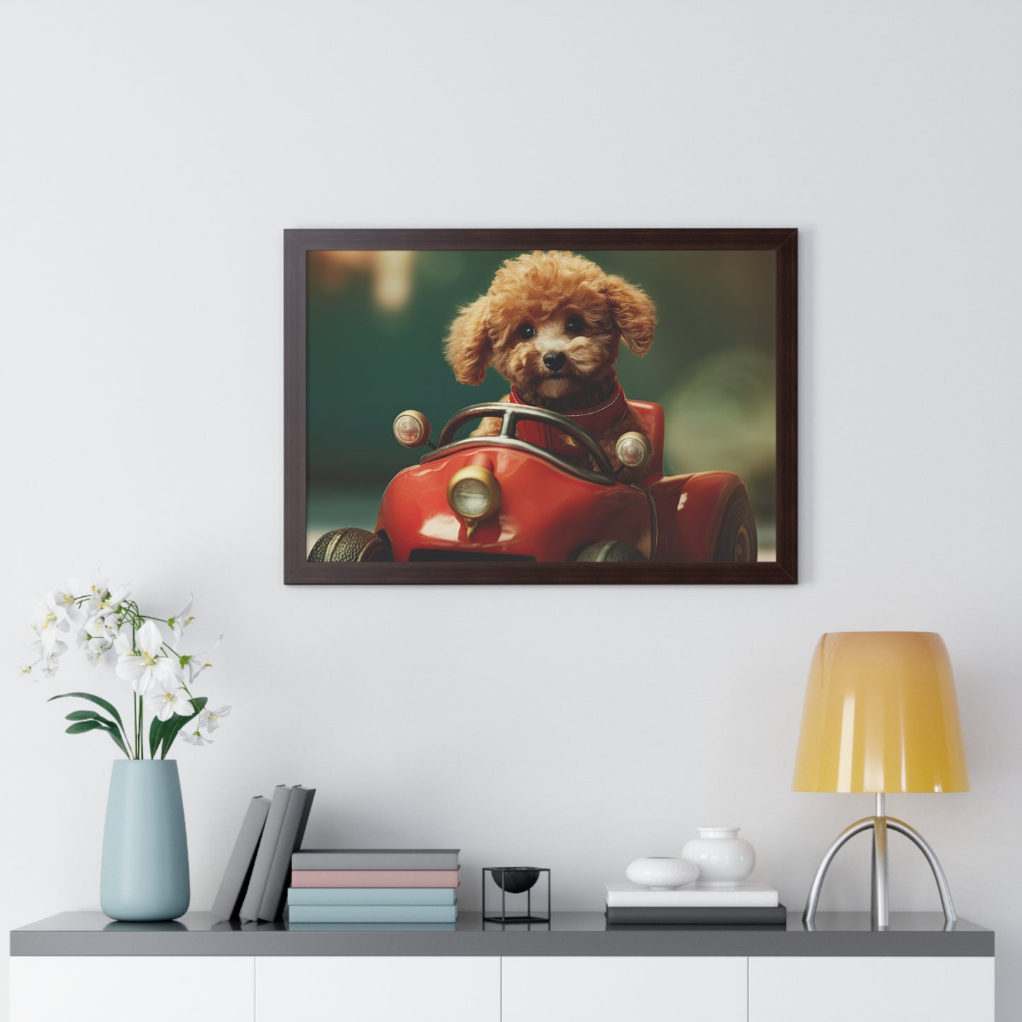 Formula Poodle Racer - Framed Poster