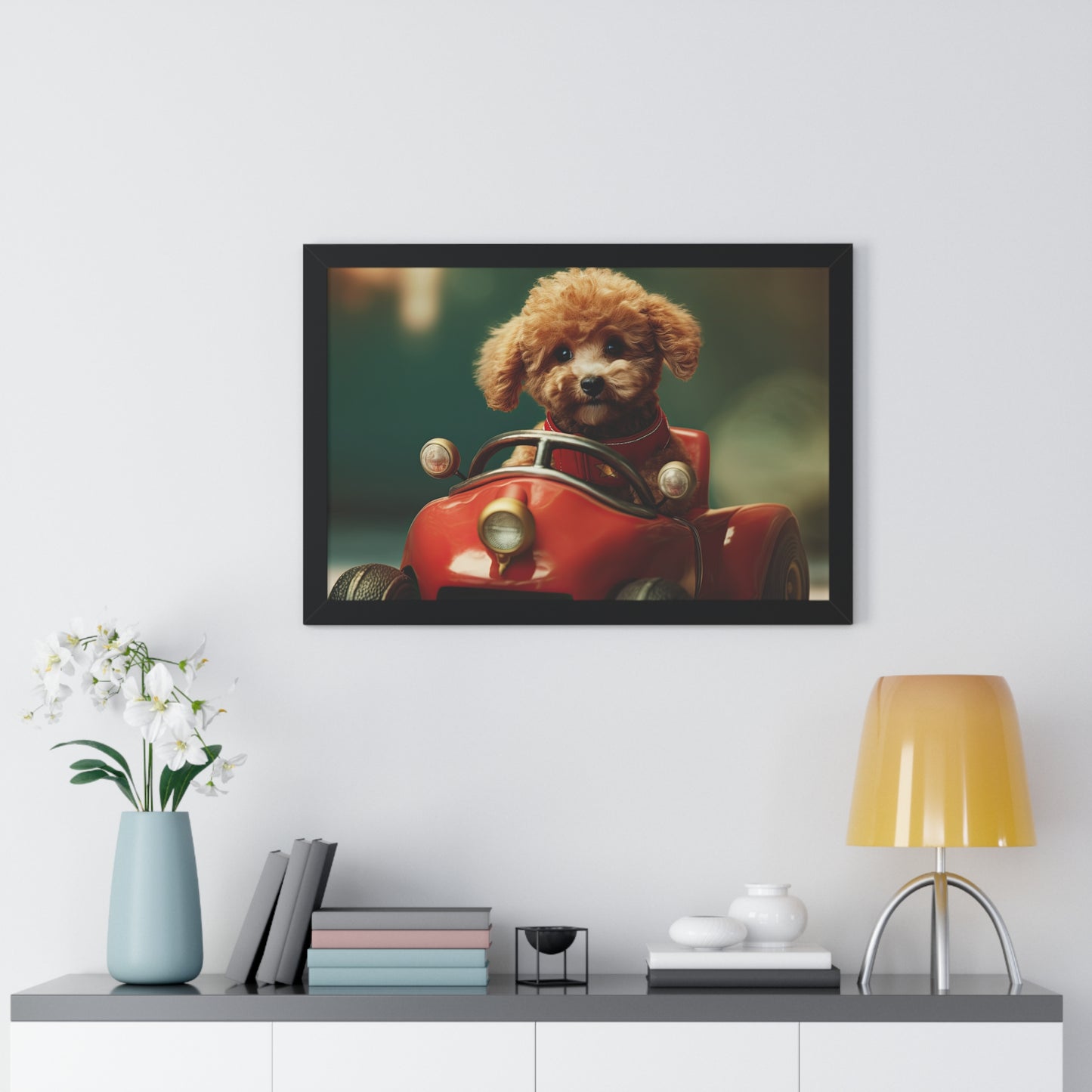 Formula Poodle Racer - Framed Poster