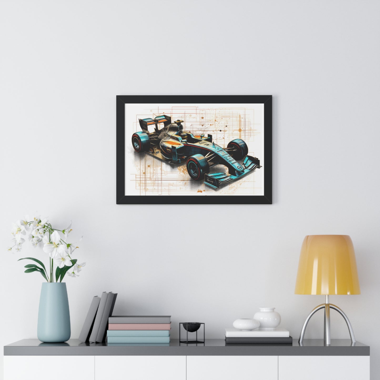 We Went Car Racing - Framed Poster