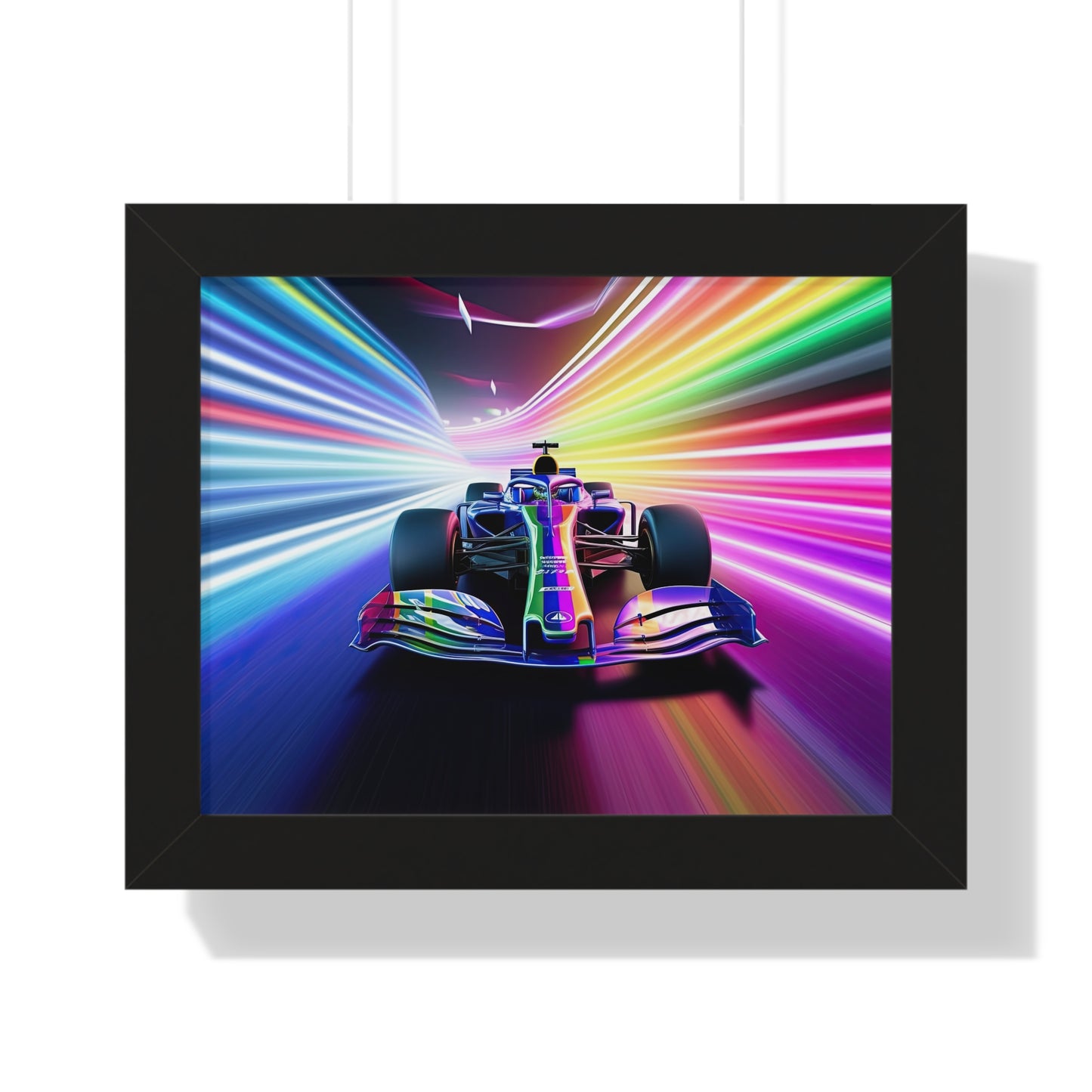 Racing in Neon Art - Framed Poster