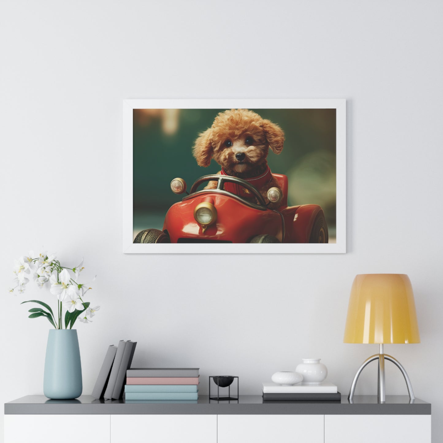 Formula Poodle Racer - Framed Poster