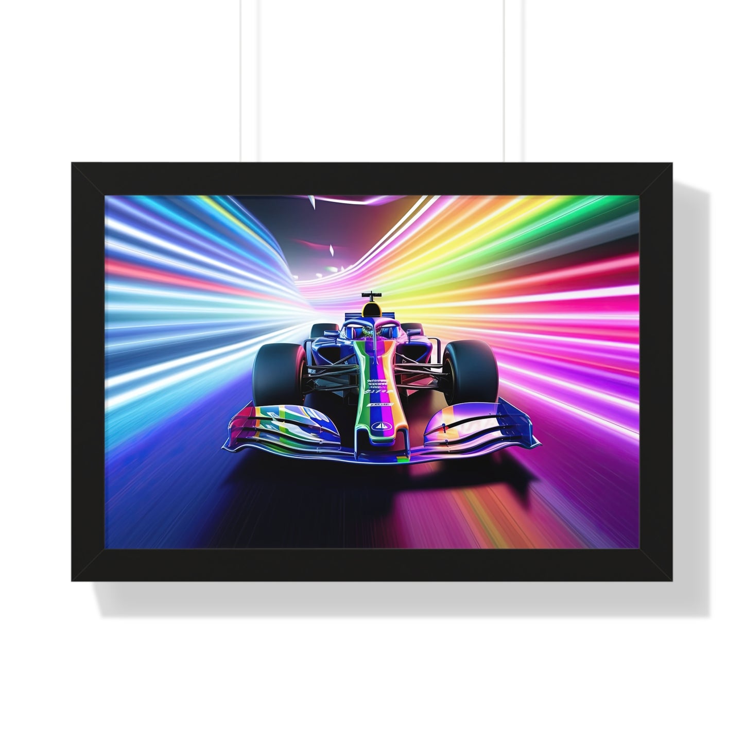 Racing in Neon Art - Framed Poster