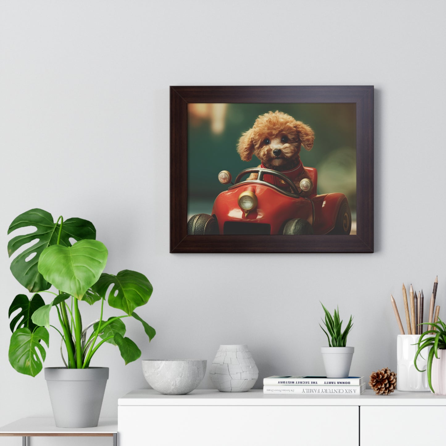 Formula Poodle Racer - Framed Poster