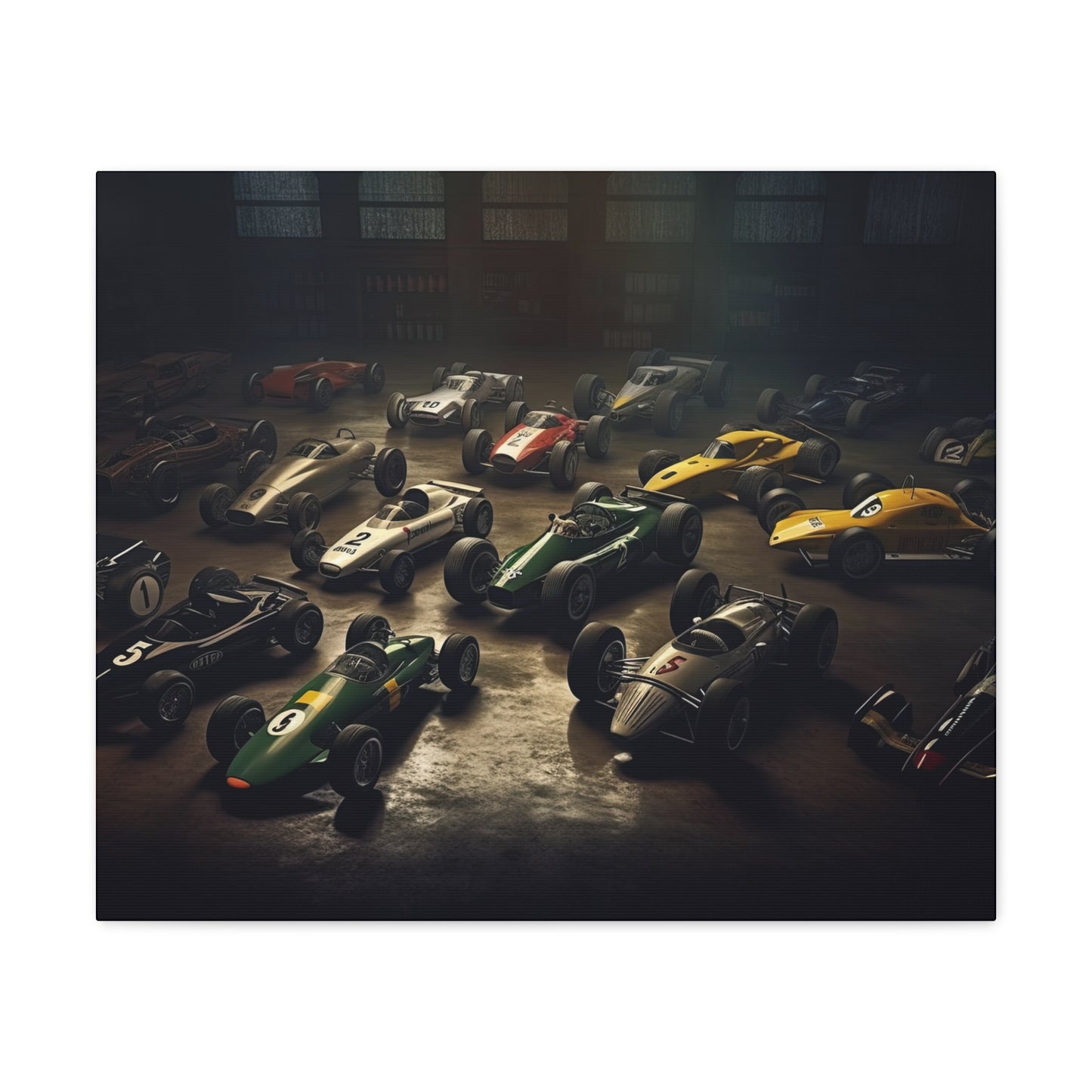 old formula one cars, racing wall art