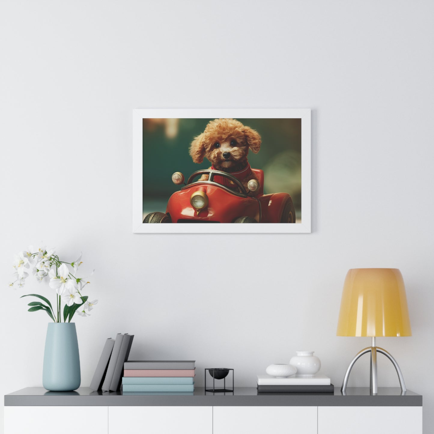 Formula Poodle Racer - Framed Poster