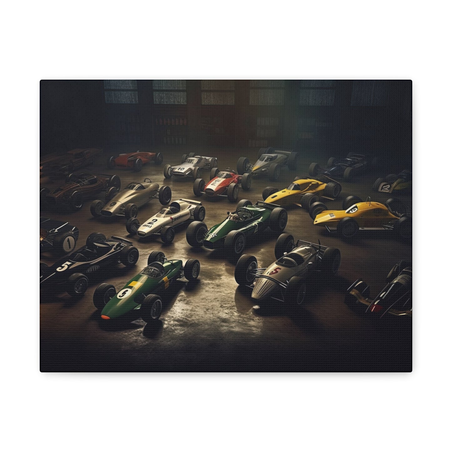 old formula one cars, racing wall art