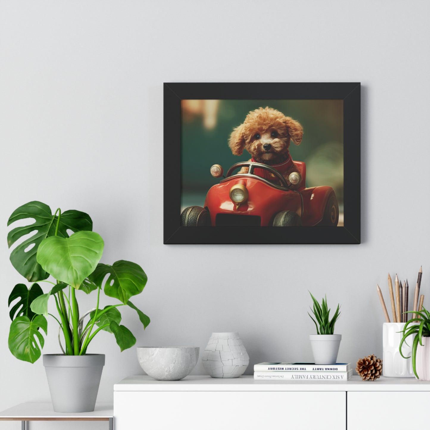 Formula Poodle Racer - Framed Poster