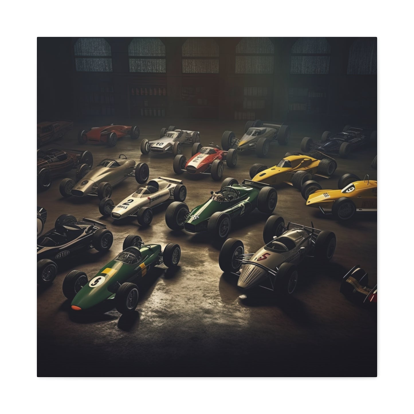 old formula one cars, racing wall art