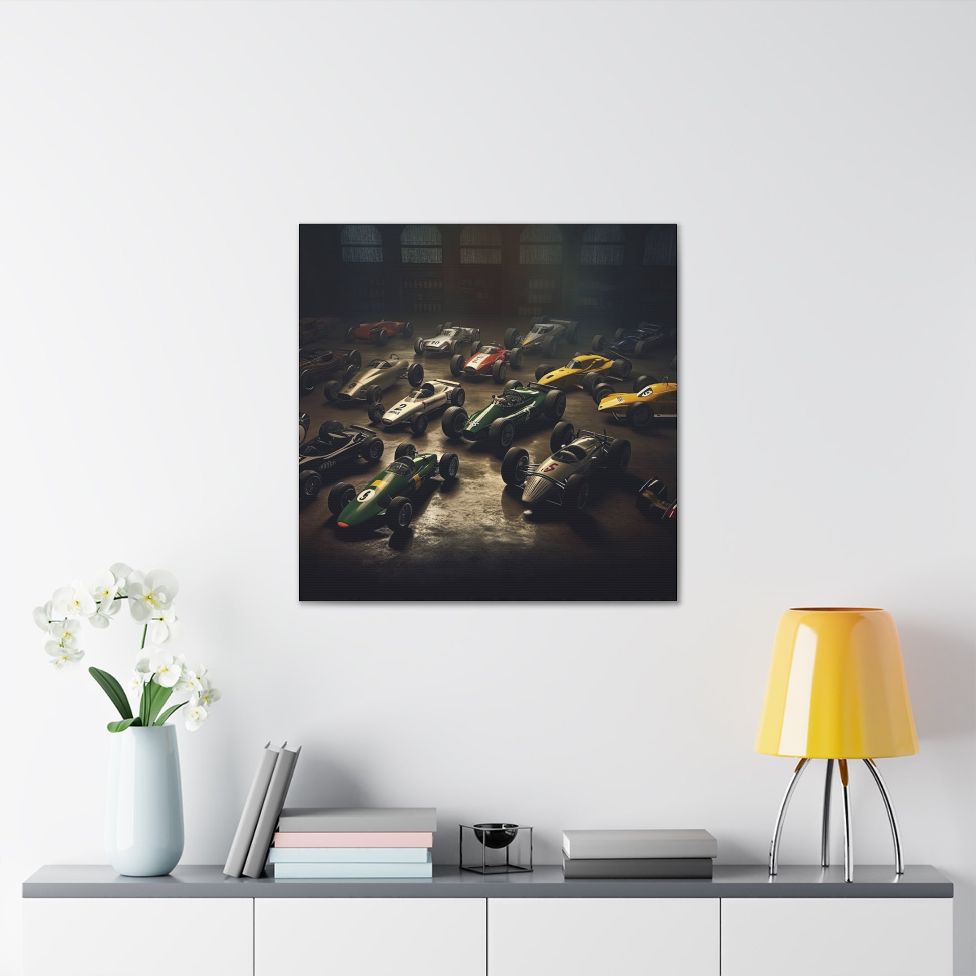 old formula one cars, racing wall art